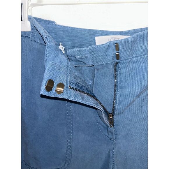 Ann Taylor Loft Blue Gray Jog Pants Womens Size 12 Chinos Julie Style Ankle Pant - Picture 4 of 7